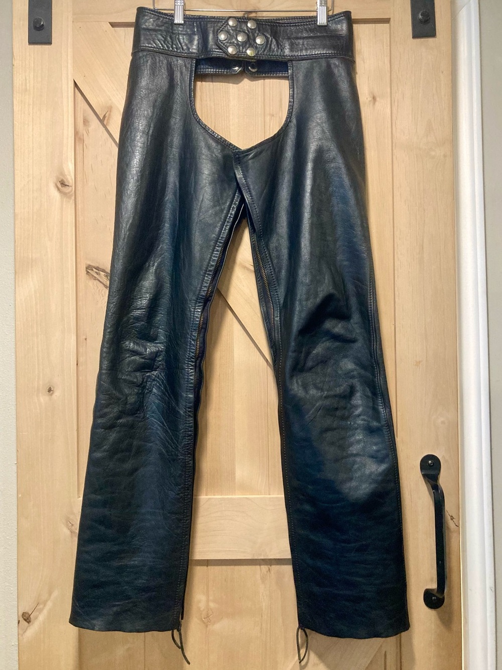 Vintage 60s‑70s Leather Chaps Leather Forever Motorcycle Men’s XS-S Moto Black